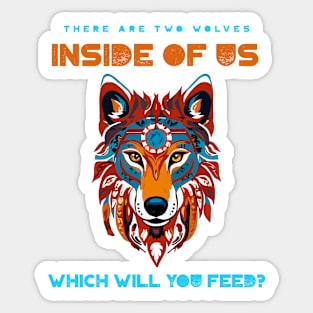 Howling wolf t shirt Sticker